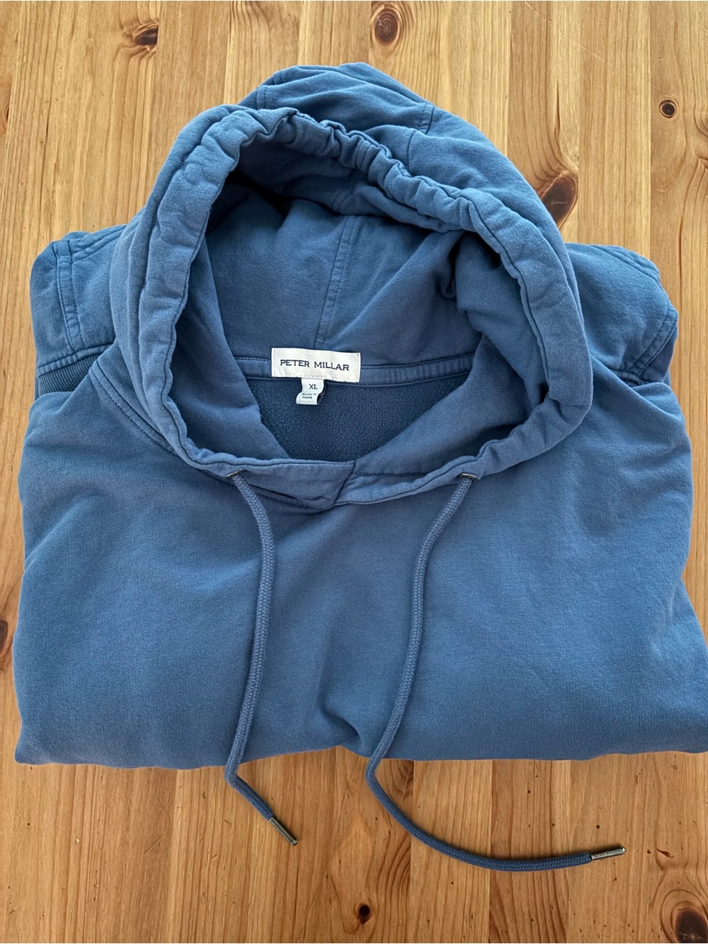 Peter Millar Lava Wash Pullover Hoodie with Kangaroo Pockets Size XL Ocean Blue